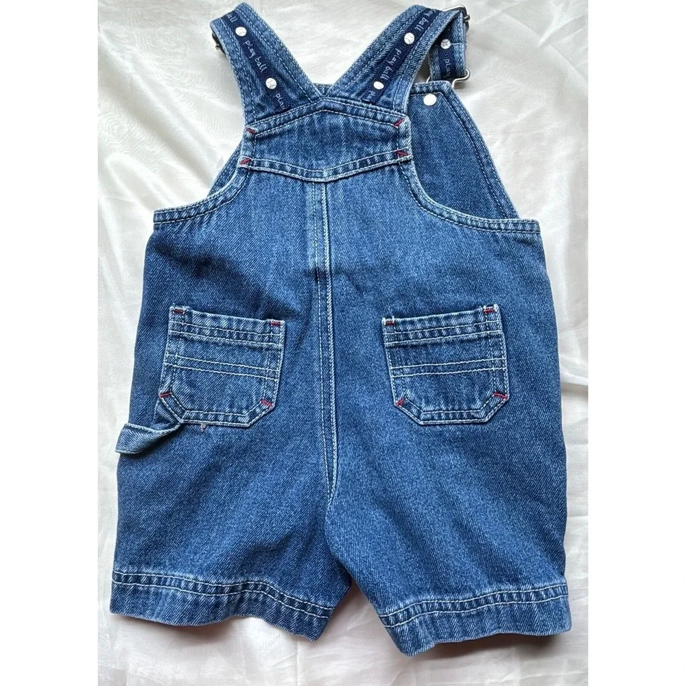 Gymboree‎ Denim Bibbed Shorts Baseball 3-6 M